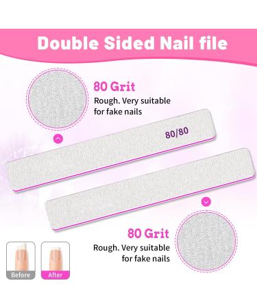 BLESWIN 80/80 Grit Nail Files - 25pcs Jumbo Emery Board for Acrylic Nails - Double-Sided Nail Filer for Manicure & Pedicure - Buy Online on GoSupps.com