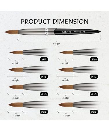 Aokitec #10 Oval Crimped Sable Acrylic Nail Brush - Wood Nail Art Tool for Manicure | Black - Buy Online on GoSupps.com
