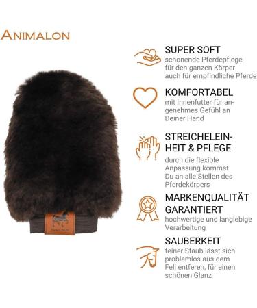 Premium Lambskin Gloves with Inner Lining for Fur Care | Soft Horse Care Glove | Brown Lambskin Gloves for Horses - Buy Online on GoSupps.com