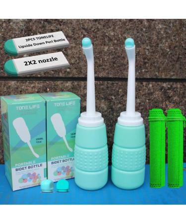 2PCS Portable Bidet 350ml - Travel Peri Bottle for Momwasher - Ideal for Kids, Pregnant Women, Elderly - Handheld Sprayer for Camping - 12oz, 2 Pack - Buy Online on GoSupps.com