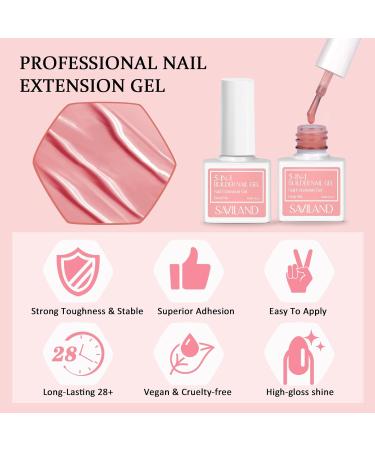 Saviland 5-in-1 Builder Nail Gel Set - 6 Colors | Nail Extension Gel for Strengthener & Hardener | Ideal for Nail Salons & Starter Gifts - Buy Online on GoSupps.com