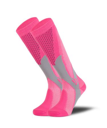 Docen long compression stockings marathon socks red-3 pairs L/xL men's and women's blood circulation stockings over the knees L-XL red-3 couples