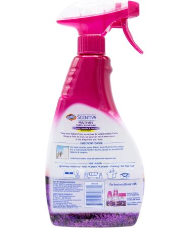 Clorox Scentiva Multi-Use Fabric Refresher Spray - Tuscan Lavender & Jasmine | Fabric Freshener for Upholstery Closets Curtains & Carpets | 16.9 oz (Pack of 2) - International Shipping Available - Buy Online on GoSupps.com