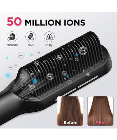 MiroPure 2-in-1 Hair Straightener Brush & Comb | Ionic Heating LCD Display 13 Temp Settings Anti-Scald Dual Voltage - Fast Shipping Worldwide - Buy Online on GoSupps.com