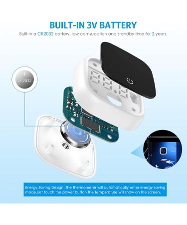 Brifit Mini Digital Aquarium Thermometer 2 Pieces - Precision LED Touch Screen for Freshwater & Marine Aquariums - Buy Online on GoSupps.com