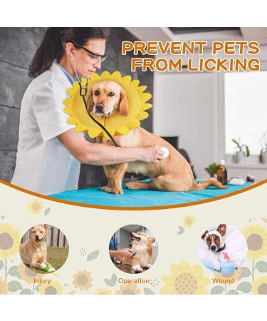 Buy Ieuumler Inflatable Dog Collar - Adjustable & Leak-Proof for Dogs & Cats Perfect for Post-Surgery Recovery (Sunflower L) - Buy Online on GoSupps.com