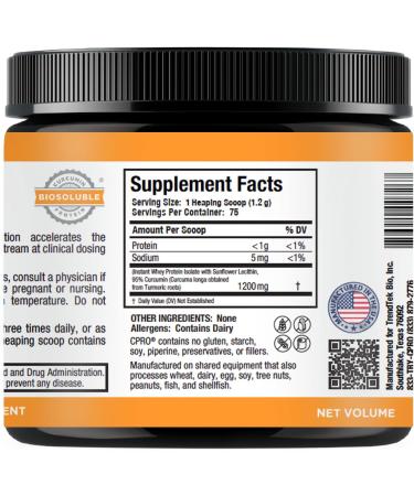 curcuminpro Complete Curcumin Bulk Powder | BioSoluble Organic Turmeric Curcumin Supplement | Natural Wellness Support | 90 Grams - Buy Online on GoSupps.com