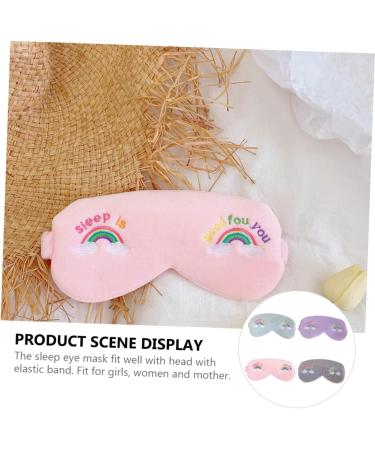 Rainbow Eye Mask Scrunchies Set - 4pcs Hair Ties with Bows and Teeth, Wired Head Wraps for Girls - Buy Online on GoSupps.com