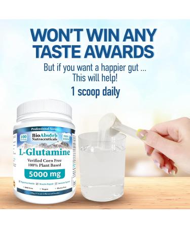 L-Glutamine Powder Corn-Free Non-GMO 100-Day Supply Vegan L Glutamine For Gut Health & Post Workout (500 mg) - Buy Online on GoSupps.com