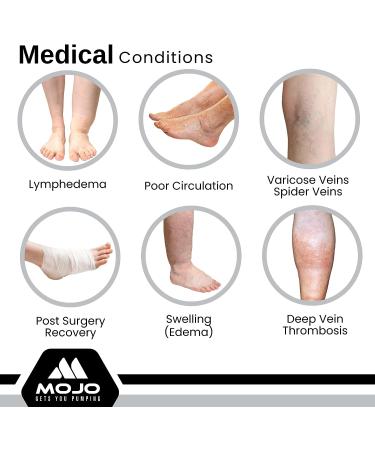 Mojo Wide Calf Compression Socks - 4X-Large Black (20-30mmHg) - Buy Online on GoSupps.com