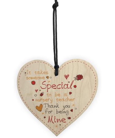 Special Nursery Teacher Leaving Gift - Wooden Heart Plaque for Preschool Thank You - Buy Online on GoSupps.com