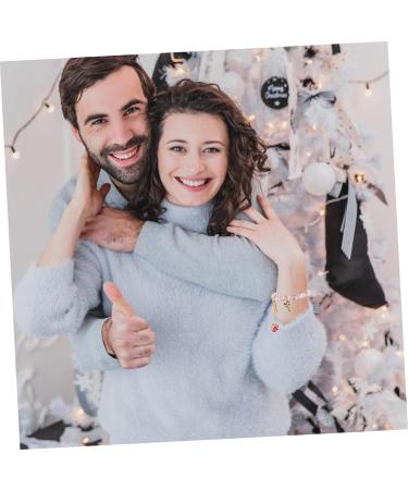 ibasenice 1pc Christmas Alloy Bracelet Stocking Stuffers Xmas Gift Bracelet Candy Cane Bracelet Charm Braclets Crystal Beads Wrislet Winter Bracelets Xmas Bracelet Jewelry Girl Miss - Buy Online on GoSupps.com