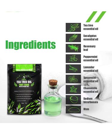 Tea Tree Oil Foot Soak with Epsom Salt - 1 lb | Foot Bath Salts for Toxin Removal, Callus Treatment, Infections, Immunity Boost, Athlete's Foot Relief - Buy Online on GoSupps.com