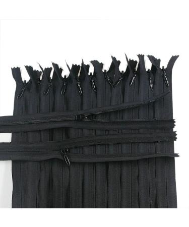 Leekayer 24 inch Black Nylon Coil Zippers - Pack of 20 | DIY Sewing Tools for Crafts - Buy Online on GoSupps.com