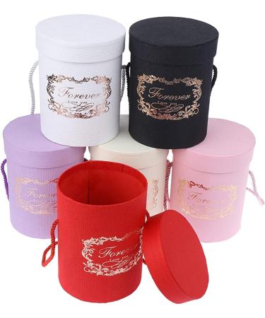 Candy Box 165 * 120mm Round Flower Paper Boxes Lid Hug Bucket Florist Gift Packaging Box Gift Candy Bar Boxes Party Wedding Supply (Color : Red 165x120mm) (Size : Pink 165x120mm) - Buy Online on GoSupps.com