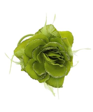 Topkids Lime Green Hair Clip with Rose Blossom Motif - Perfect for Women & Girls - Wedding Prom Party Accessories - Buy Online on GoSupps.com