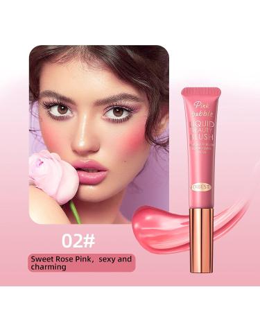 Rose Pink Liquid Blush with Cushion Applicator - Dewy Finish Cream Stick for Cheeks - Buy Online on GoSupps.com