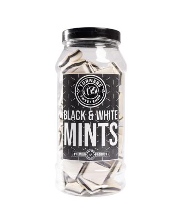 Black & White Mints - 550g by Turners Sweet Shop Traditional Retro Gift Jar Classic Original Pick & Mix Sweets Quality Confectionary Fantastic Gifts for Him Her or Them