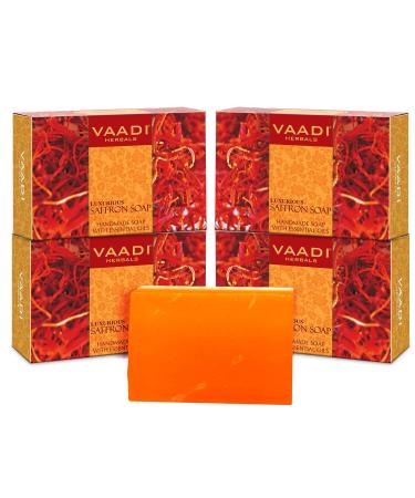 Vaadi Herbals Saffron Oil Bar Soap 2.65 Ounce Each (Pack of 4)