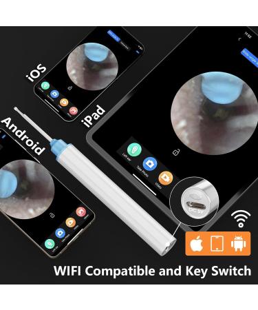 1080P Wireless Ear Wax Removal Kit Camera | Visual Ear Cleaner & Otoscope with 6 Lights | WiFi Earwax Remover Tool | Anti Fall Off Eartips | Ear Cleaner (White) - Buy Online on GoSupps.com