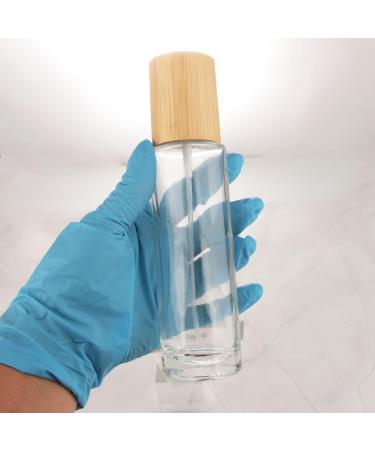 COSIDEA 4pcs Empty 3.33oz / 100ml bamboo lids clear glass bottle with lotion pump dispenser 20 neck refillable emulsion cosmetic cream bottles toiletries refill travel container 100ml With Lotion Pump - Buy Online on GoSupps.com