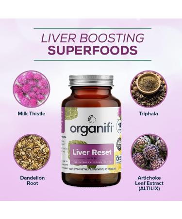 Organifi Liver Reset Liver Detox Digestive and Immune Support Promotes Cellular Energy Production 30 Capsules - Buy Online on GoSupps.com