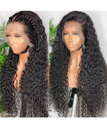 28 Inch HD Transparent Water Wave Lace Front Human Hair Wig for Black Women - Pre Plucked with Baby Hair, 180% Density, Deep Curly Style - Buy Online on GoSupps.com
