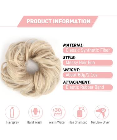 Vlasy Messy Bun Hair Piece 101# 60g - Curly Wavy Scrunchies Hair Extensions for Women - Synthetic Chignons Hairpieces Updo Accessories - Ideal for Girls - Buy Online on GoSupps.com