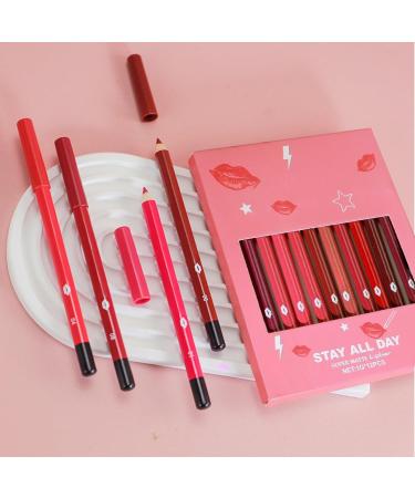 Lip Pencil Collection 12 Long-Lasting Smudge-Proof Colors | Long-Lasting Lip Liner | For Women Girls Teens Wives Friends Family Sisters Birthdays Christmas Parties - Buy Online on GoSupps.com