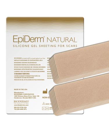 Epi-Derm Long Strip - 1.4 x 11.5 in - (5 Pair) (Natural) Silicone Scar Sheets from Biodermis
