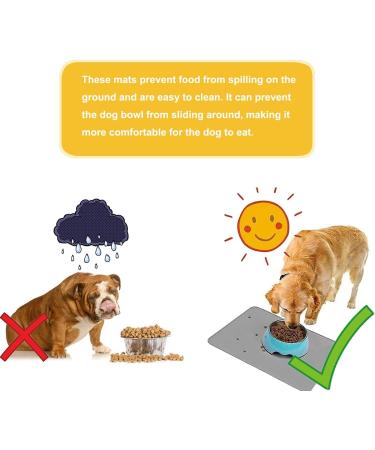 Dog Cat Food Mat Non Slip Waterproof Pet Feeding Mat Cat Dog Food Mat and Water Bowls Mat Silicone Pet Food Mat(47x30cm Grey) 47x30cm Grey - Buy Online on GoSupps.com