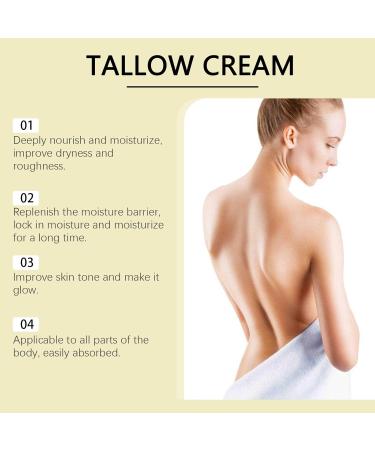 Beef Tallow Cream Cr me Hydratante pour Le Visage Au Suif R parer les peaux s ches et ab m es Lotion naturelle base de suif de b uf nourri l'herbe pour le soin de la peau - Buy Online on GoSupps.com