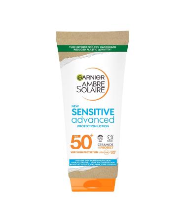 Garnier Ambre Solaire SPF 50+ Sensitive Advanced Sun Cream For Sensitive Skin Water Resistant & Non-Greasy Sunscreen SPF 50 UVA & UVB Protection Approved by Cruelty Free International 175ml 175 ml (Pack of 1) - Buy Online on GoSupps.com