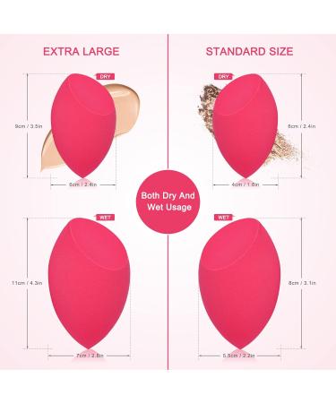 EXTRA LARGE 11CM Make Up Beauty Sponges Blender BIG for Face & BODY (1x Small 1x Large) -With 2 Sponge Holder- FASTER FLAWLESS APPLICATION for Foundation/Fake Tan/Powder/Blending/Setting/ red - Buy Online on GoSupps.com