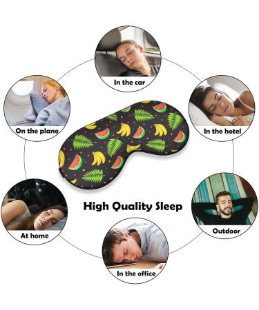 Watermelon Banana and Palm Sleep Mask: Adjustable Eye Cover for Sleeping, Blocking Light - Men's and Women's Night Travel Nap Companion - Buy Online on GoSupps.com
