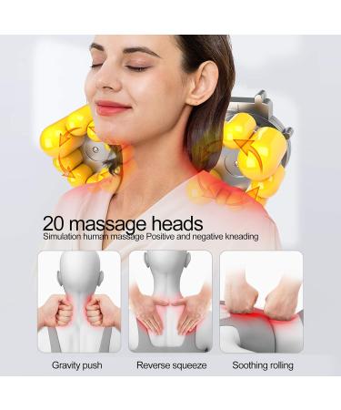 Neck Support Cushion & Back Massager - Multifunctional Cervical Pillow with Moxa Device | Rechargeable Intelligent Neck Massage (Orange) - Buy Online on GoSupps.com