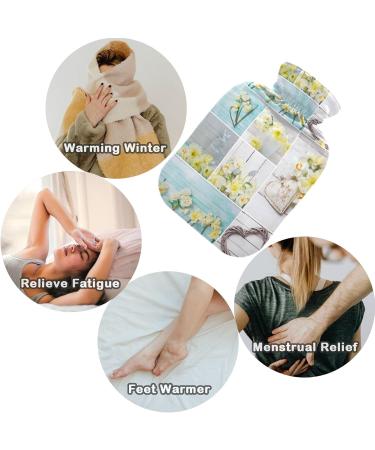 NAANLE 2L Large Wood Spring Flowers Heat Bottle - Warm Flap for Pain Relief & Heat Therapy | Bed & Hand Foot Warmer - Buy Online on GoSupps.com