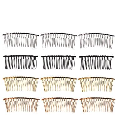 Zero 12 pieces diy metal bride wedding comb wedding veil side comb vintage handmade bride wedding metal combs blank metal hair clips suitable for weddings parties etc.