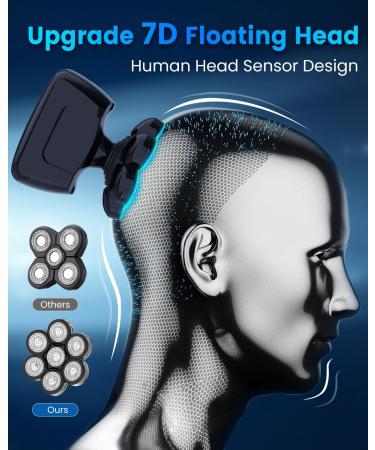 Head Shavers for Bald Men - 6-in-1 Electric Razor with LED Display & Waterproof Design - Rechargeable 7D Rotary Grooming Kit - Perfect for Dry/Wet Use - Buy Online on GoSupps.com