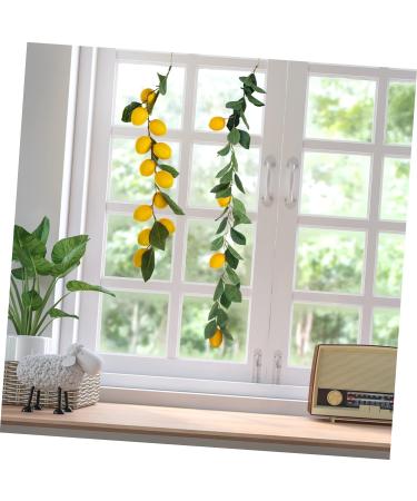 Zerodeko 4 Pcs Simulation Lemon Rattan Garland Decor Plant Flower Embellishments Front Door Wreath Wedding Supplies Artificial Flower Spring Front Door Adornment Summer Plastic Green Leaves Yellowx2pcs 100x13cmx2pcs - Buy Online on GoSupps.com