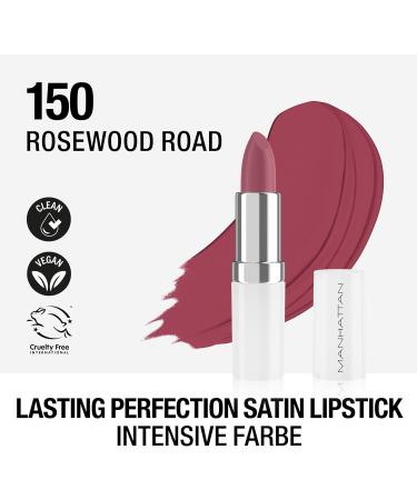 Manhattan Lasting Perfection - Satin Lipstick 150 Rosewood Rose - For intense long-lasting color and hydration - Buy Online on GoSupps.com