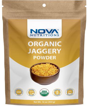 Nova Nutritions Certified Organic Jaggery Powder (Made from Evaporated Cane Sugar), Raw & Natural, Also Called Gur, Panela