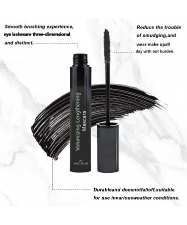  KOSLEOW Waterproof Black Mascara - Volume Mascara with False Lash Effect Extreme Lengthening Clump-Free Hypoallergenic Formula for Sensitive Skin - 10ml - Buy Online on GoSupps.com