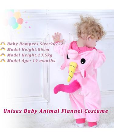 Doladola Baby Unicorn Hooded Romper for Toddlers | Flannel Animal Jumpsuit, Pink | Ages 2.5-3.5 Years - Buy Online on GoSupps.com