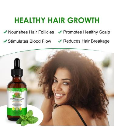3-in-1 Rosemary Oil with Peppermint & Pumpkin Seed Oil for Hair Growth | 100% Pure & Natural - 60ml - Buy Online on GoSupps.com