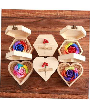 COLLBATH Soap Flower Creative Candle Rose Candle Gift Christmas Decorative Candle Natural Bar Soap Petals Guest Soap Petals Body Soap Petals for Wedding Gifts Makeup Artificial Bamboo Red 13*13cm Red - Buy Online on GoSupps.com