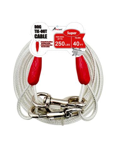 Petest Reflecting Integration for dogs up to TP 10/35/90/125/250 Pound 10 ft 15 ft 20 ft 25 ft 40 ft length available 250LBS40FT Red & Silver 250LBS40FT Red & Silver