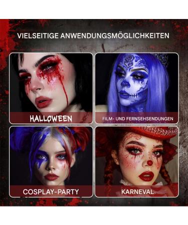  Generisch Halloween Liquid Kit - 170ml - Waterproof Bag for Halloween Red and Blue Makeup for Women and Men - Spooky Party Supplies - Buy Online on GoSupps.com