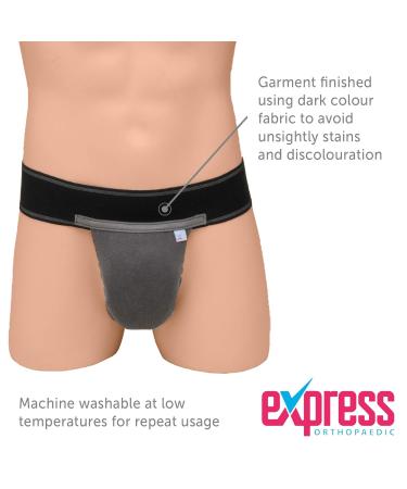 Express Orthopaedic Scrotal Support - Small Black/Grey Jockstrap for Hernia, Hydrocele, Post Surgery & Sports - Buy Online on GoSupps.com