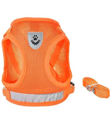 Buy Femax Dog Harness & Linen Set - Soft Mesh Padded for Puppies & Cats Reflective Adjustable Breathable Breastplate for Walking Running Training - XS (26-29 cm) Orange - Buy Online on GoSupps.com